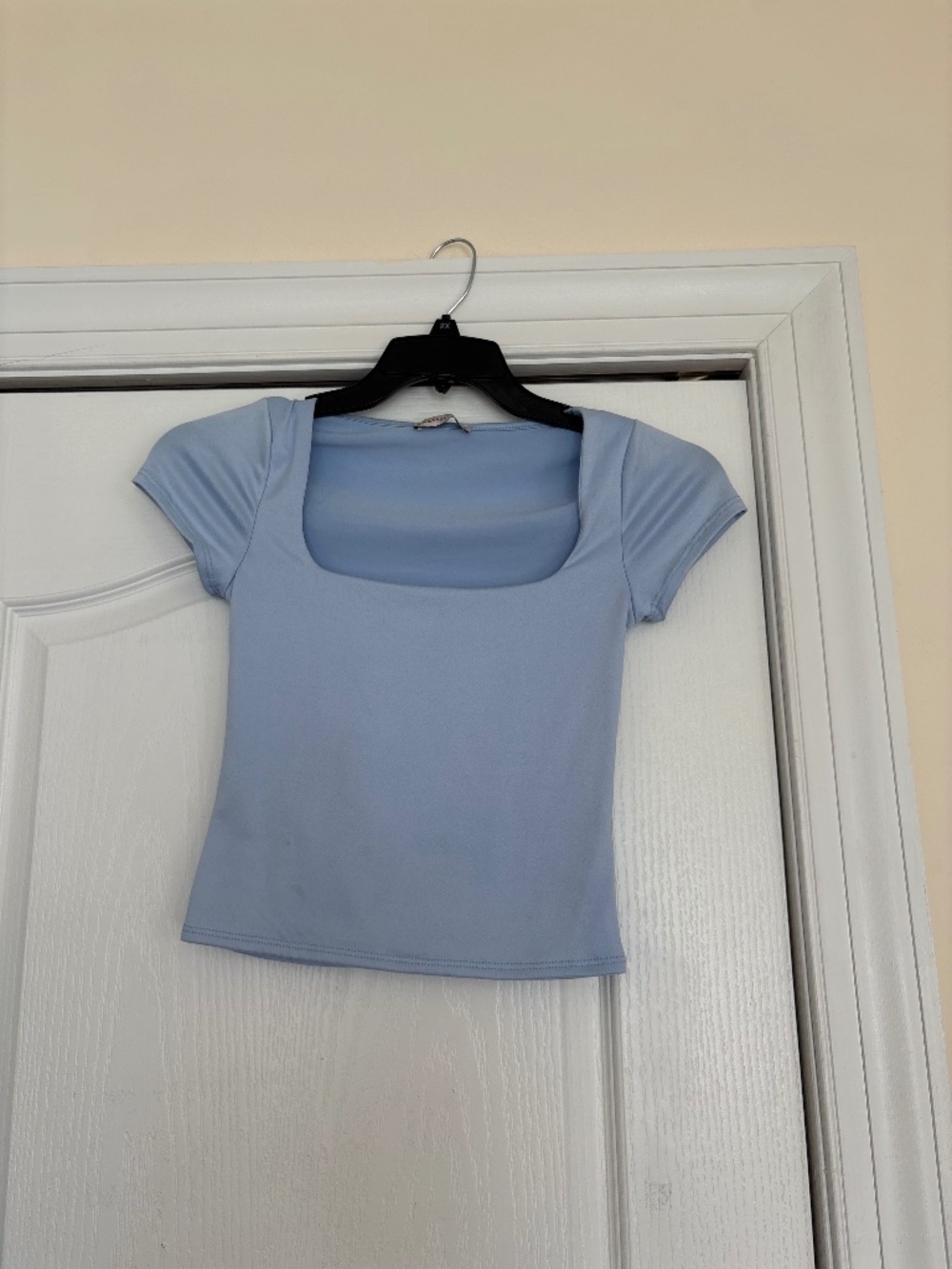 Sincerely Jules Baby Blue Square Neck Short Sleeve Top - Size XS